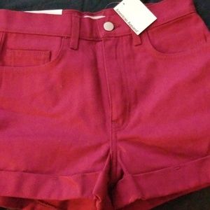 Burgandy high waisted shorts